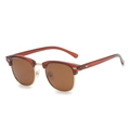 Retro Clubmaster Sonnenbrille in Schildpatt und Gold mit braunen polarisierten Gläsern - Dunkeltee Rahmen Gold Tee Gläser Polarisiert C12