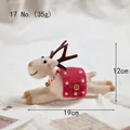 Handmade wool felt reindeer Christmas ornament with red polka dot cloth and button detail - Style 17-White Reindeer with Polka Dot Cloth (19cm)