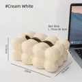 Boîte à mouchoirs en céramique blanc crème au design nœud nordique pour décoration - Boîte à Mouchoirs Guimauve Style Bulle - Blanc Crème