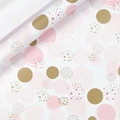 Pink and gold dot pattern gift wrapping paper roll for Valentines and birthdays - Polka Dot Style