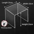 Transparent acrylic U-shaped riser 15x15x15cm with 5mm thickness for display - 15x15x15cm (4mm)