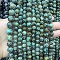 Natur-Türkisperlen-Stränge mit braunen Matrix-Strukturen, handgehalten für Schmuck - 4mm (ca. 88 Perlen) / Afrikanischer Türkis A290