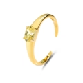 Elegant gold S925 sterling silver open ring with a brilliant yellow oval gemstone - Gold-Oval Yellow Zirconia