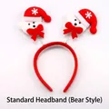 Christmas bear headband with spring antlers and festive red snowflake hats - Standard (Bear)