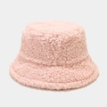 Detalle de la textura del gorro de lana rosa mostrando el forro polar cálido y suave - M (56-58cm) / Rosa