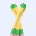 Mid-calf pineapple themed socks with yellow base and green accents for adults - Pineapple Fruit Popsicle Mid-calf Socks