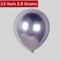 Chrome silver 12-inch metallic latex balloon with a glossy mirror reflective finish - Metallic Silver - Large
