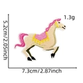 Pink cartoon horse embroidery patch detail showing dimensions of 7.3cm length and 1.3g weight - Pony Style (7#)
