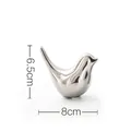 Polierte silberne Keramik-Vogelfigur für Deko, Größe 8x6,5 cm, moderner Stil - Klein / Silber