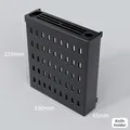 Black wall-mounted knife holder for pegboard with multiple tool slots and side vents - Knife Holder - Black