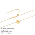 Collana minimalista in acciaio inossidabile oro 14K con ciondolo luna e cristalli - Zircone Luna Oro
