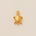 Macro shot of 18K gold plated turtle pendant detail with textured shell pattern - Sea Turtle Pendant Only / Gold