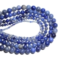 Polished blue natural stone beads for DIY jewelry in spiral circular arrangement - Blue Aventurine / 4mm Approx 93pcs