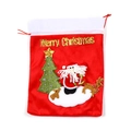 Roter Weihnachtsbeutel aus Samt mit Kordelzug und gesticktem Weihnachtsmann - Weihnachtsmann / 30cm*25cm