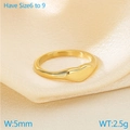 Polished 18K gold heart-shaped ring in 5mm width on champagne silk background - US 6 / Gold (5mm Width)