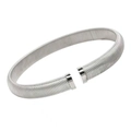 Bracciale rigido a molla in metallo argento con design minimalista a due teste - Girocollo Aperto Color Acciaio (16mm)