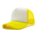 Breathable two-tone yellow and white sponge mesh trucker hat in classic 5-panel style - One Size(56-58cm) / Upgraded Yellow