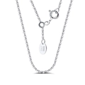 Classic 1.1mm S925 sterling silver cable chain necklace in polished silver finish - Bolo Slider / 45cm / Platinum Plated