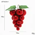 Grappolo di Natale rosso da 18 cm con foglie verdi e cordino dorato decorativo - Medio (18cm) / Rosso