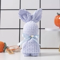 Creative light blue bunny shaped towel gift with pearl ribbon and Just for you text - Blue Rabbit