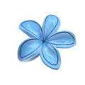 Blue plumeria flower hair claw clip with radial white patterns and glossy finish - UV Grid Plumeria [Blue]