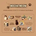 Mocha Cat Goldfolien-Sticker-Set mit 30 niedlichen handgezeichneten Tierillustrationen - Mocha-Miau