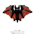 Halloween black bat foil balloon with orange glitter stars and green eyes, 103x58cm - Glittery Bat