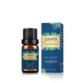 Pure 10ml juniper essential oil in amber glass bottle with blue botanical packaging - Juniper Oil