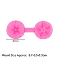 Stampo in silicone rosa con due motivi floreali per argilla e pasta di zucchero - Stile Floreale Tondo a Doppio Petalo (15-07) / Rosa