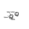 Silver 18K plated stainless steel heart pendant charms for DIY jewelry 12mm x 13mm - Silver Heart 07