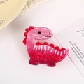 Pince à cheveux dinosaure en acétate rose marbré pour coiffure mignonne de femme - Style 4 / Tricératops Marbre Rose