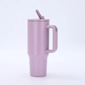 40oz stainless steel insulated tumbler with handle and straw in pink purple finish - Fourth Generation 40oz Purple / 40oz