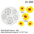 White silicone daisy flower mold for fondant cakes and DIY clay crafts 6.7cm - Sunflower Style (15-965) / Gray