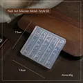 Detailed view of 3D silicone nail art mold showing ocean patterns and dimensions - Ocean Theme Starfish Shell Flower Style (02#)
