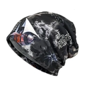 Bonnet slouchy unisexe noir avec imprimé punk vintage et motif de moteur d'avion - M (56-58cm) / Noir