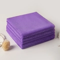 Set di quattro panni in microfibra viola assorbenti con morbida trama a ricciolo - Viola