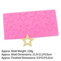 Stampo in silicone rosa con otto stelle per decorazioni di torte e artigianato fai da te - Rosa