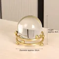 Modern gold double-ring base crystal ball ornament, dimensions 10cm x 9cm, luxury home decor - 7145A-01