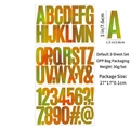 Autocollants alphabet laser holographique 3 pouces pour décoration de bannière DIY - Grand Style Lettres Et Chiffres Or Arc-en-Ciel