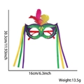 Carnival feather mask glasses with purple, green and yellow tassels for party costumes - Carnival Glasses Style H