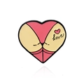 Spilla in smalto a forma di cuore con design bikini sexy e scritta love - Stile Cuore Amore (CC256)