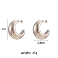 Champagne gold diamond-cut hollow hoop earrings with dimensions and 23g weight info - 40mm Hollow Smooth Large Hoop - Silver