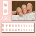 Pink press-on nails featuring rainbow, cloud, and heart prints with a complete 24pc set - Rainbow Cloud Print (A561)
