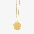 Minimalist gold necklace featuring a cute cartoon monster pendant in polished finish - Cartoon Monster (LN1567)