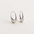 Minimalistische 925 sterling zilveren oorringen met gepolijste afwerking en druppelvorm - Witgoud