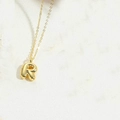 3D bubble letter R pendant necklace in 14K gold plated finish with delicate link chain - Letter R / Gold