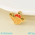 Colorful orange and red enamel mushroom pendant in stainless steel with gold finish - Style 17-Orange Red Enamel Mushroom/Jellyfish Shape (KLJ9602-ZLA)