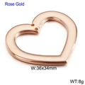 Herzanhänger aus roségoldfarbenem Edelstahl für DIY-Armbänder mit glatter Oberfläche - Großes hohles Herz (KLJ2670-Z) / Roségold