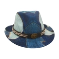 Blauwe cowboyhoed voor kinderen in denimstijl met leren band en metalen stiergesp - Kindermaat / Koningsblauw