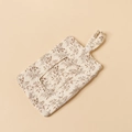 Detail of baby wipes dispenser bag made of floral cotton fabric with hanging snap strap - Vintage Brown Floral
